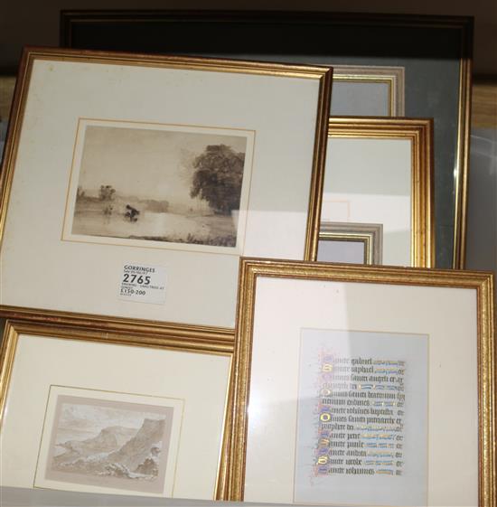 A group of assorted watercolours and prints including studies by Arthur Rackham, Robert Batty and John White Abbott